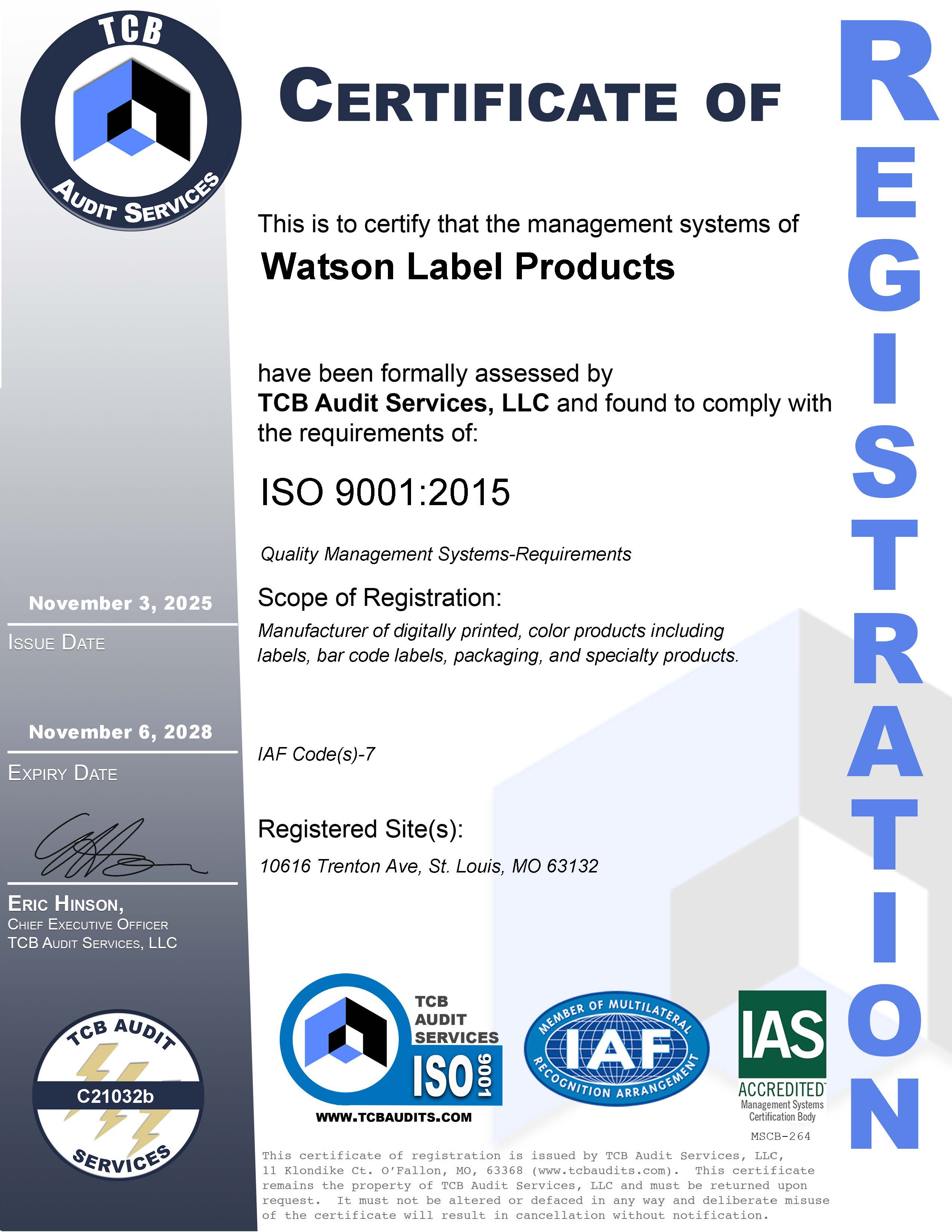 ISO 9001 Certification